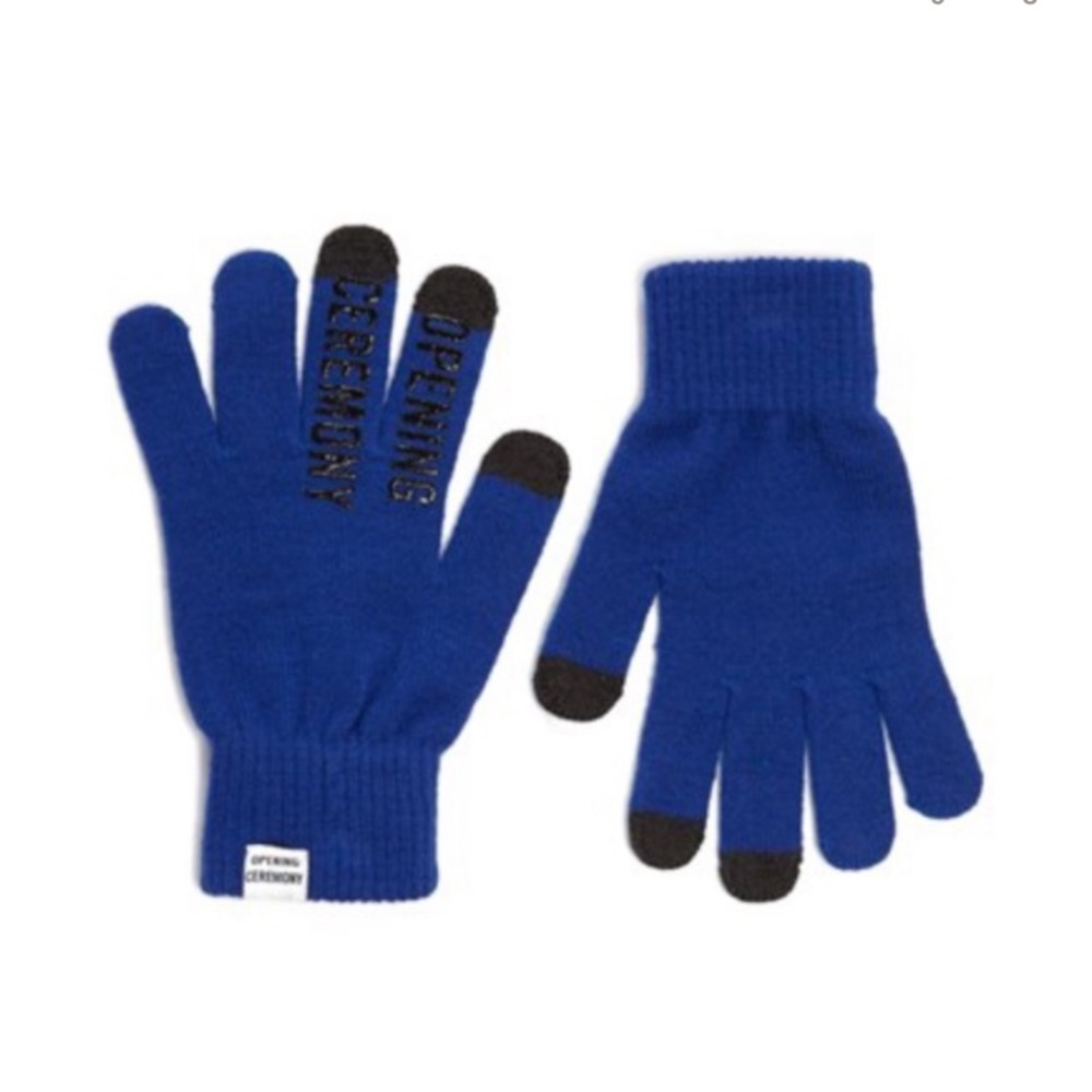 NWT Opening ceremony Collegiate logo knit tech gloves